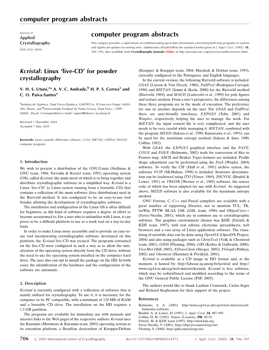 Computer Program Abstracts