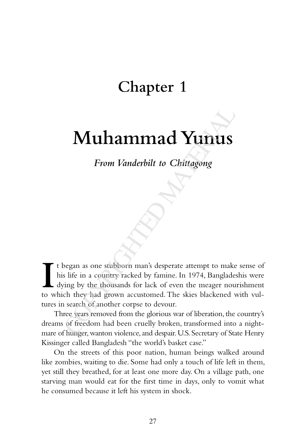 Muhammad Yunus from Vanderbilt to Chittagong
