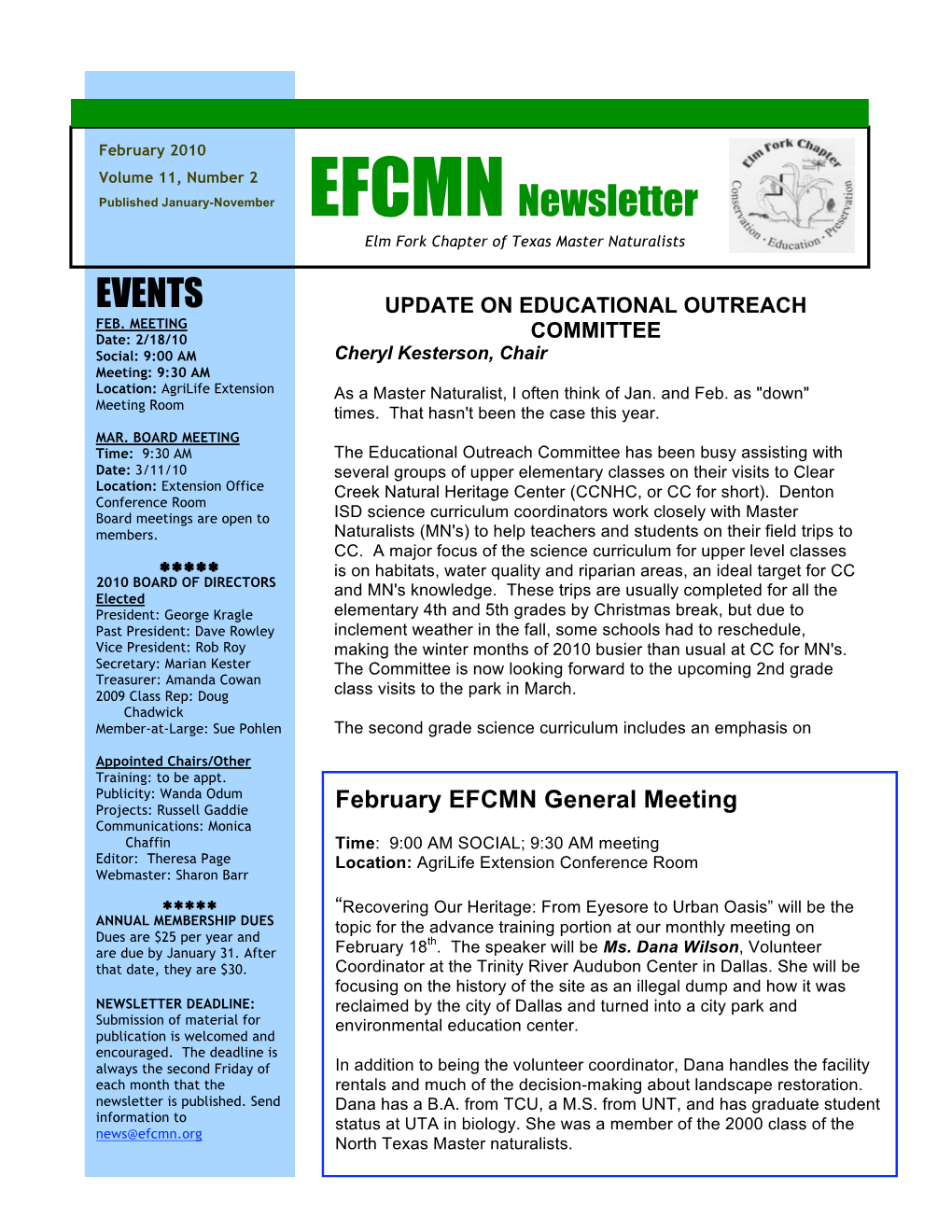 EFCMN Newsletter