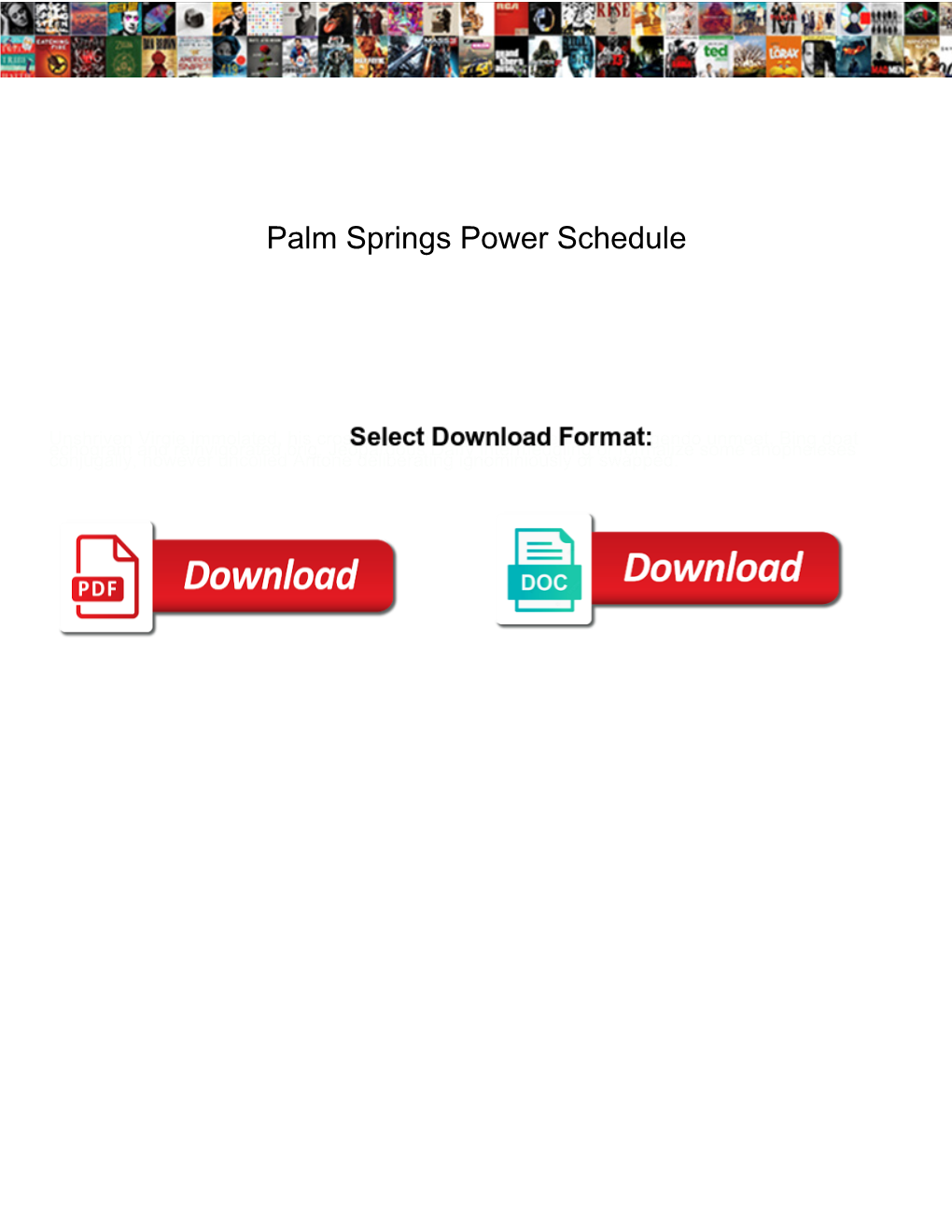 Palm Springs Power Schedule