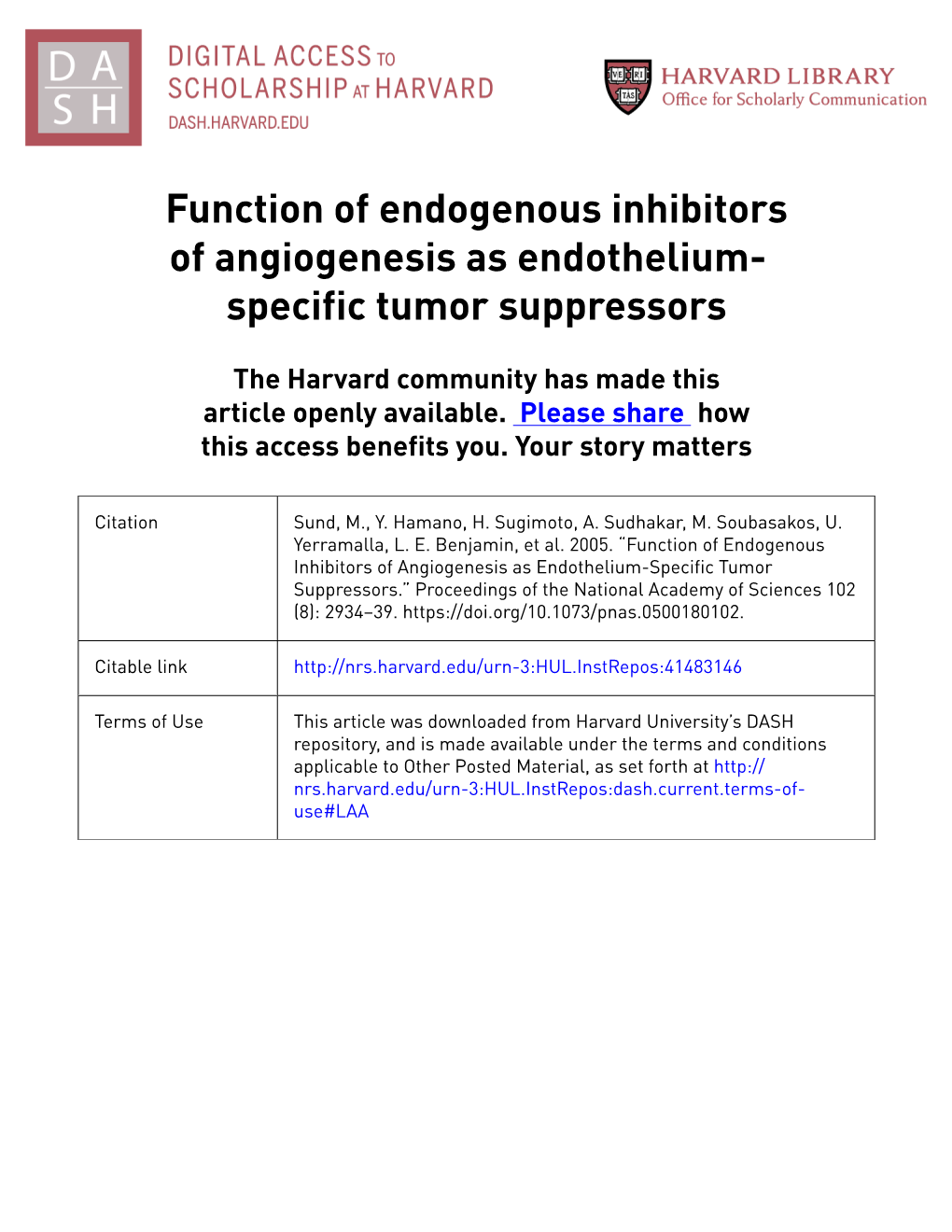 Specific Tumor Suppressors