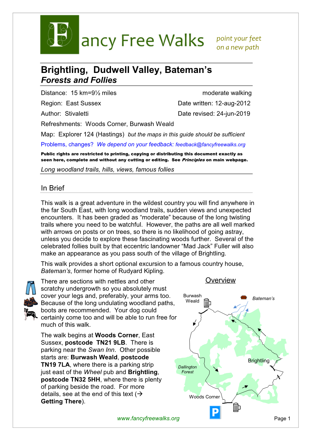 Brightling, Dudwell Valley & Bateman's: Forests and Follies