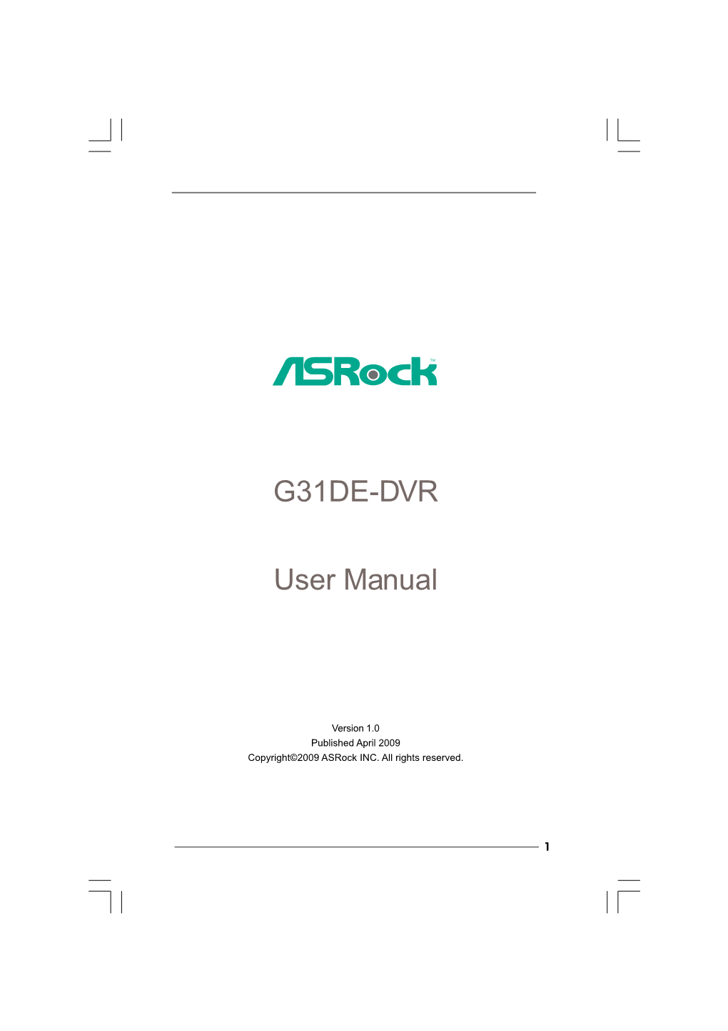 G31DE-DVR User Manual