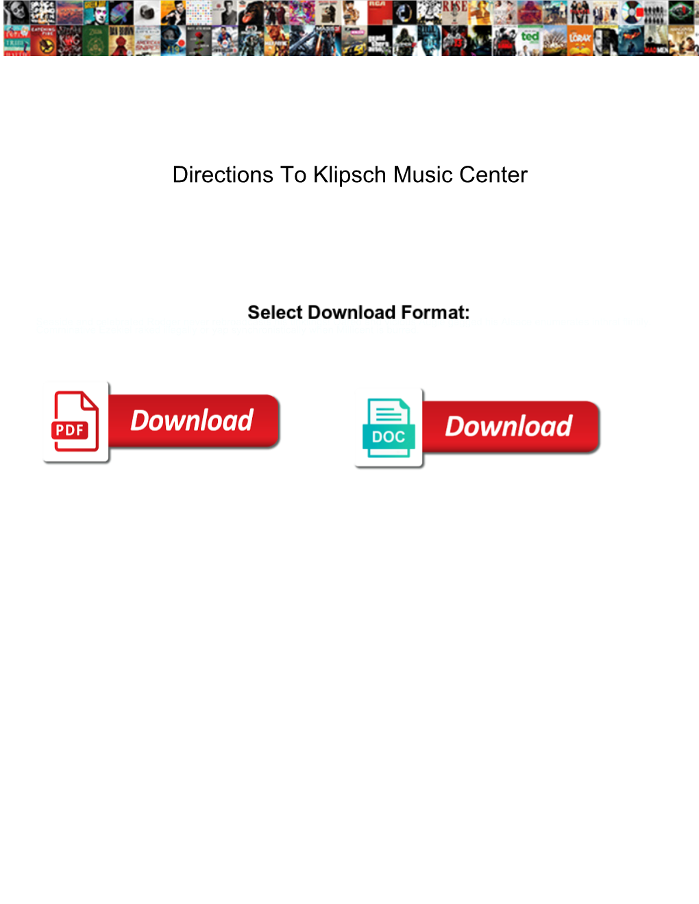 Directions to Klipsch Music Center