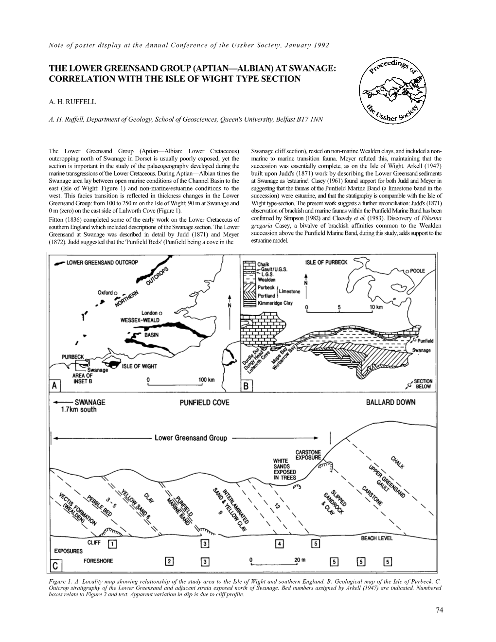 The Lower Greensand Group (Aptian—Albian) at Swanage: Correlation with the Isle of Wight Type Section