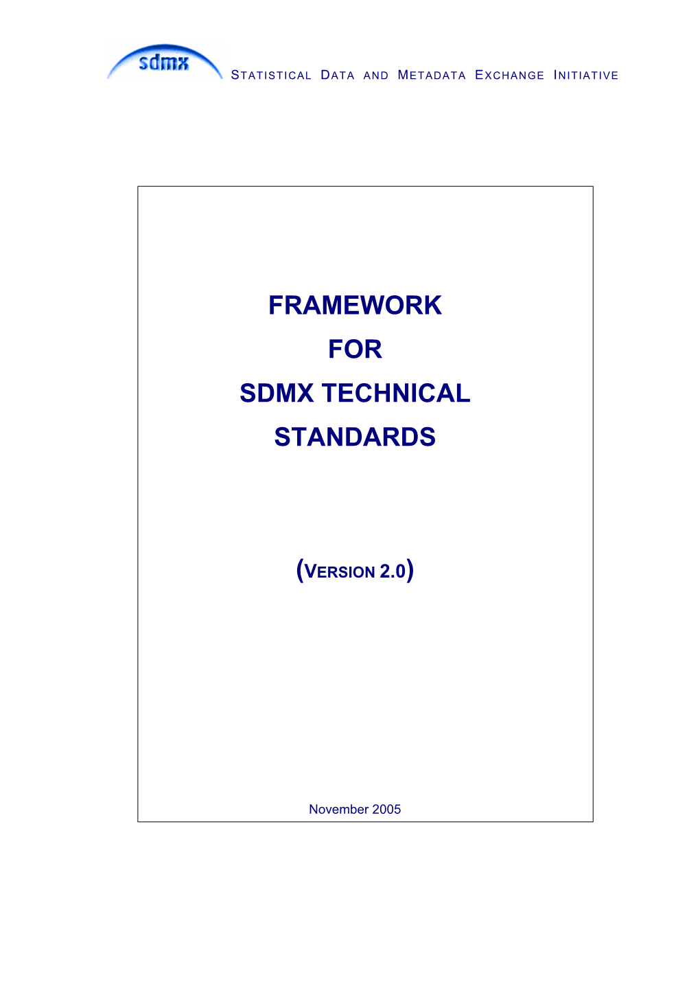 Framework for Sdmx Technical Standards