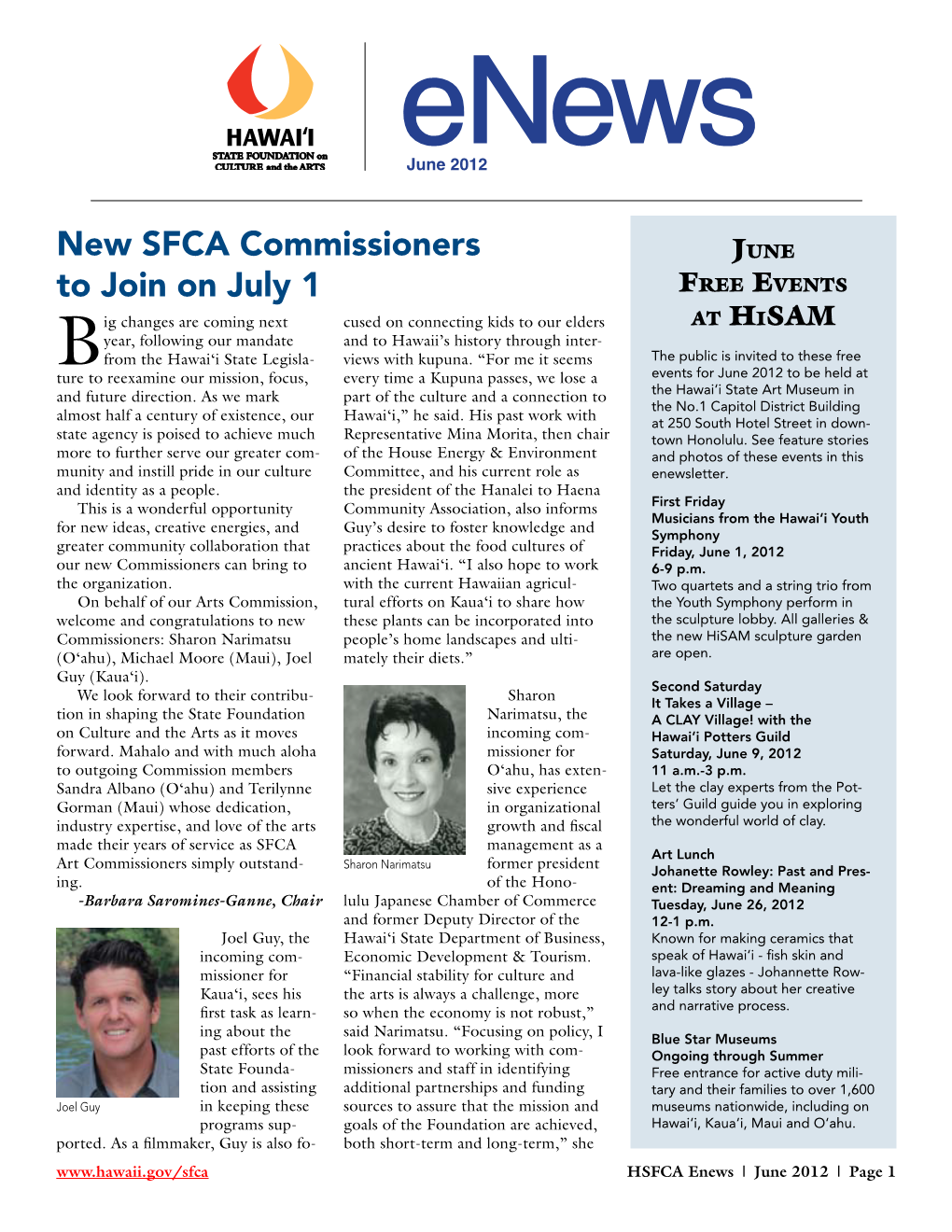 New SFCA Commissioners to Join on July 1 (Cont’D) Continued