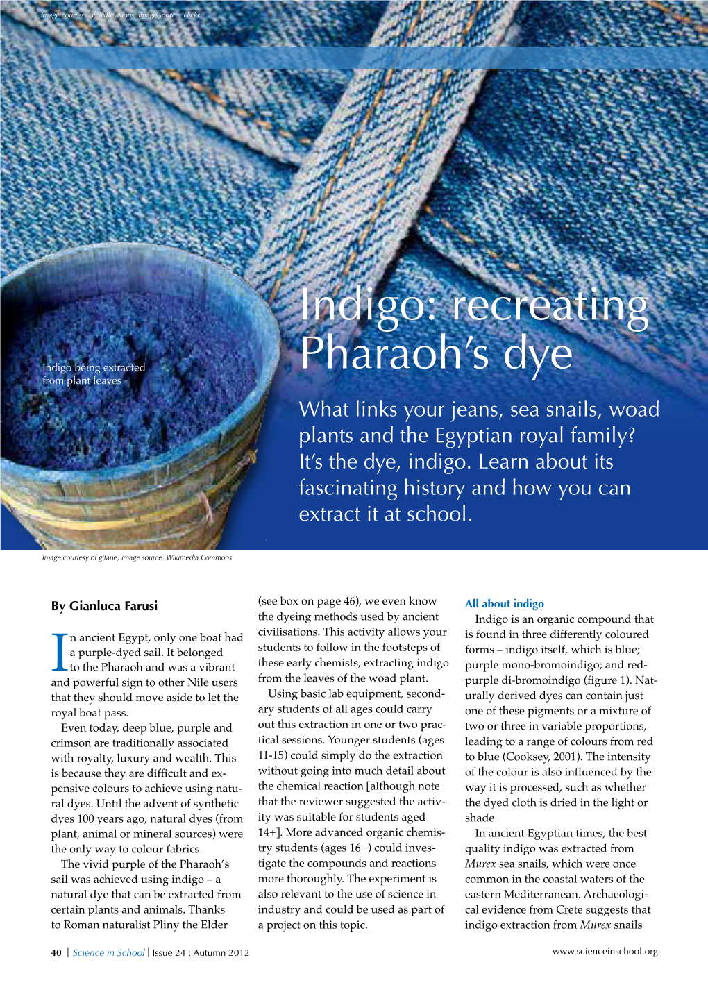 Indigo: Recreating Pharaoh's