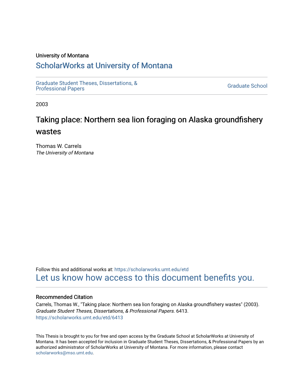 Northern Sea Lion Foraging on Alaska Groundfishery Wastes