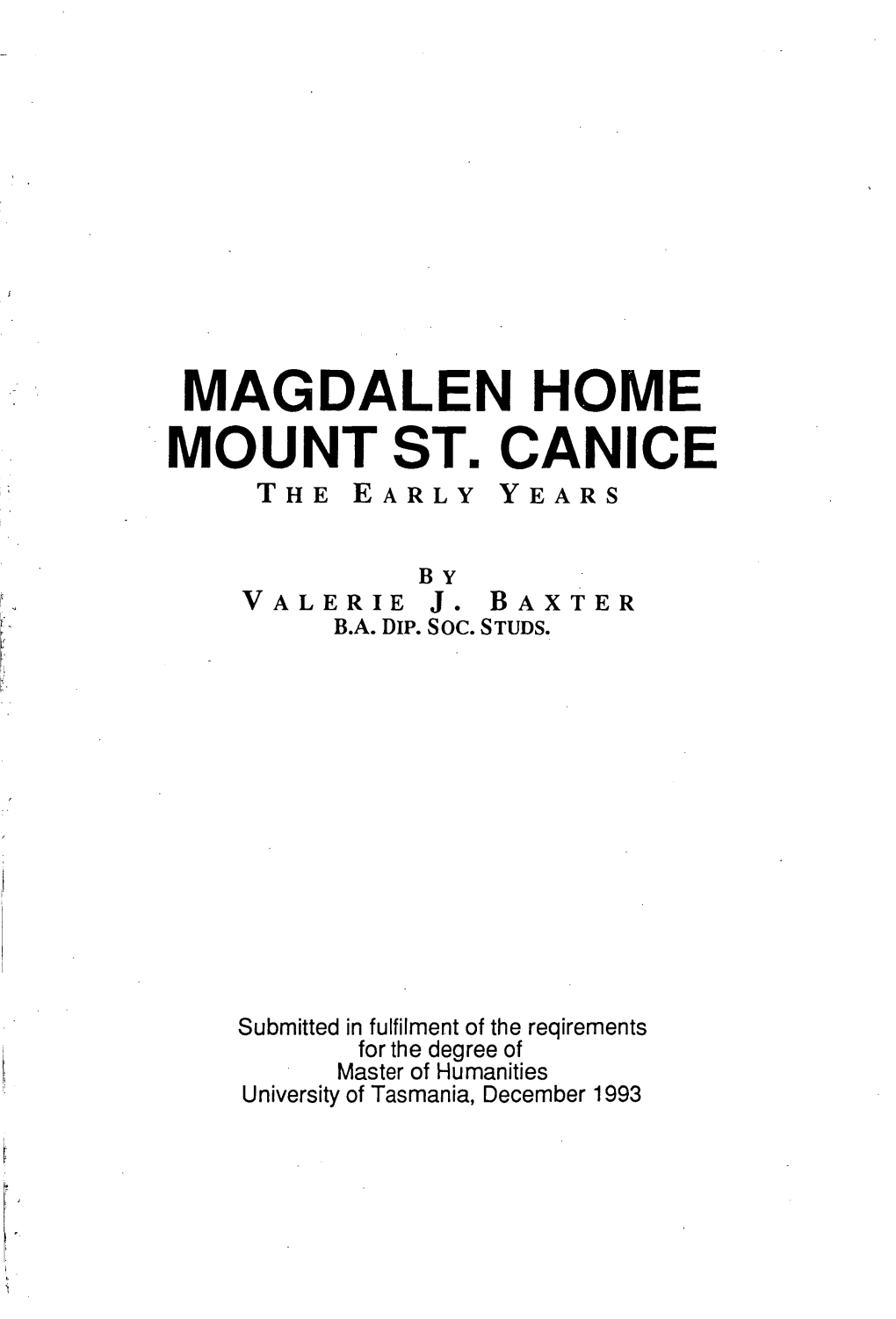 Magdalen Home, Mount St. Canice