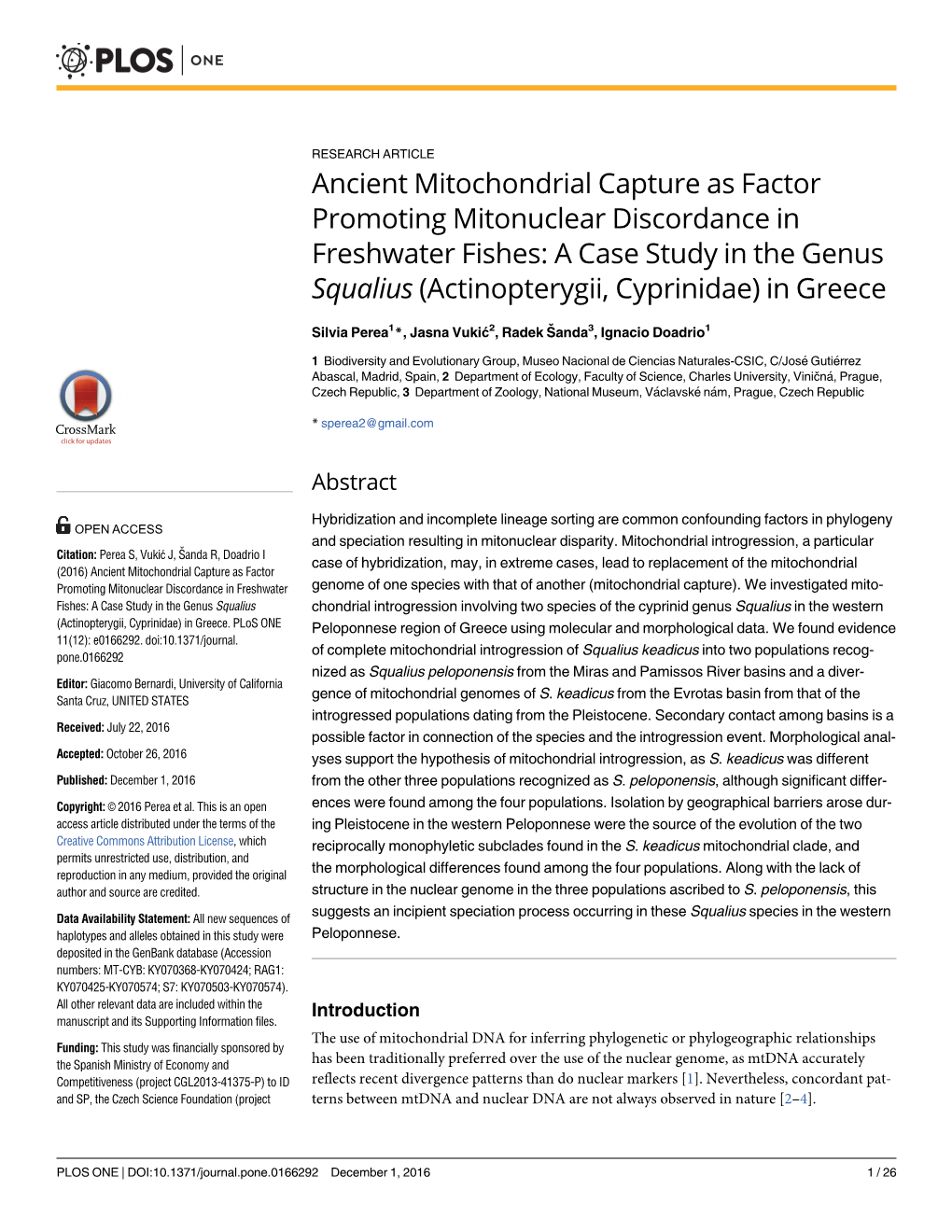 Ancient Mitochondrial Capture As Factor