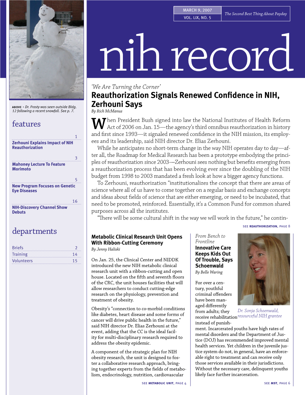 March 9, 2007, NIH Record, Vol. LIX, No. 5