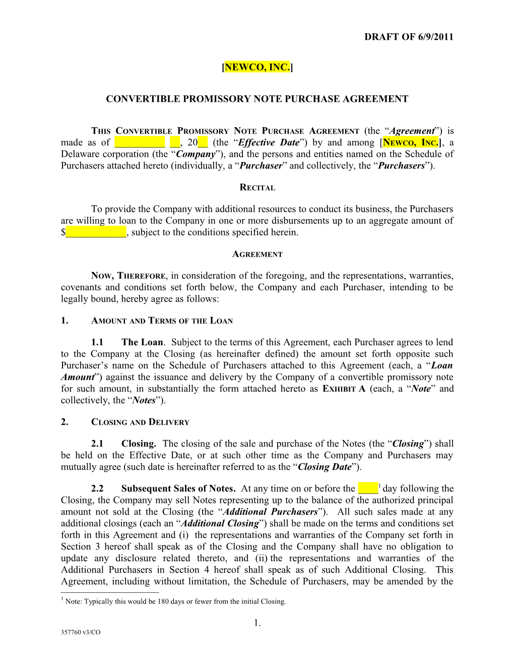 Convertible Promissory Note Purchase Agreement