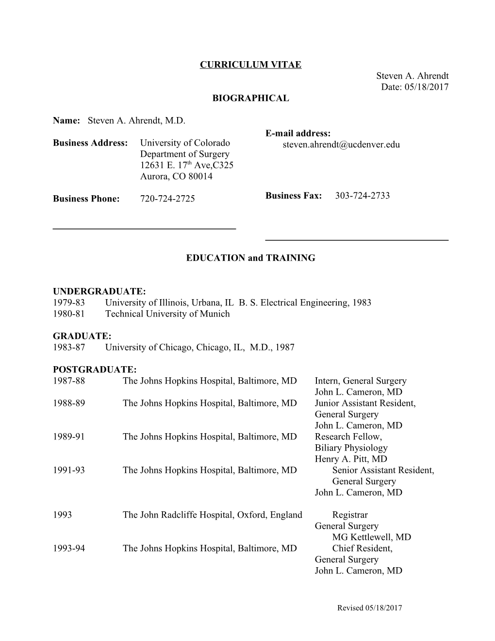 Curriculum Vitae s196