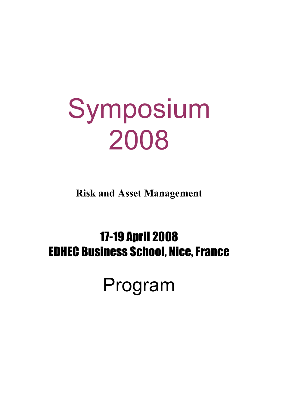 Symposium 2008