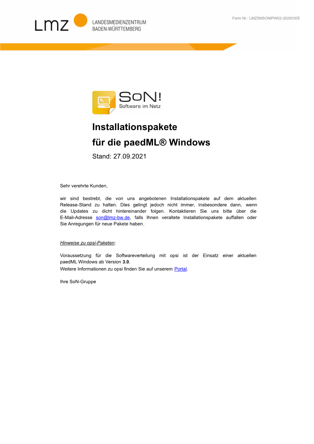 Installationspakete Für Die Paedml® Windows Stand: 27.09.2021