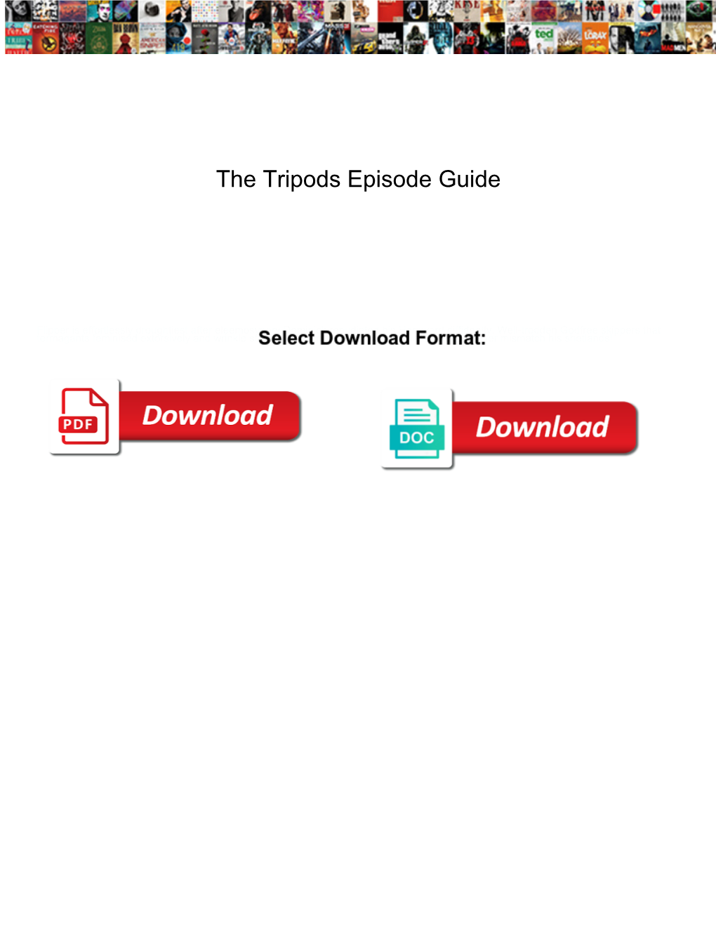 The Tripods Episode Guide