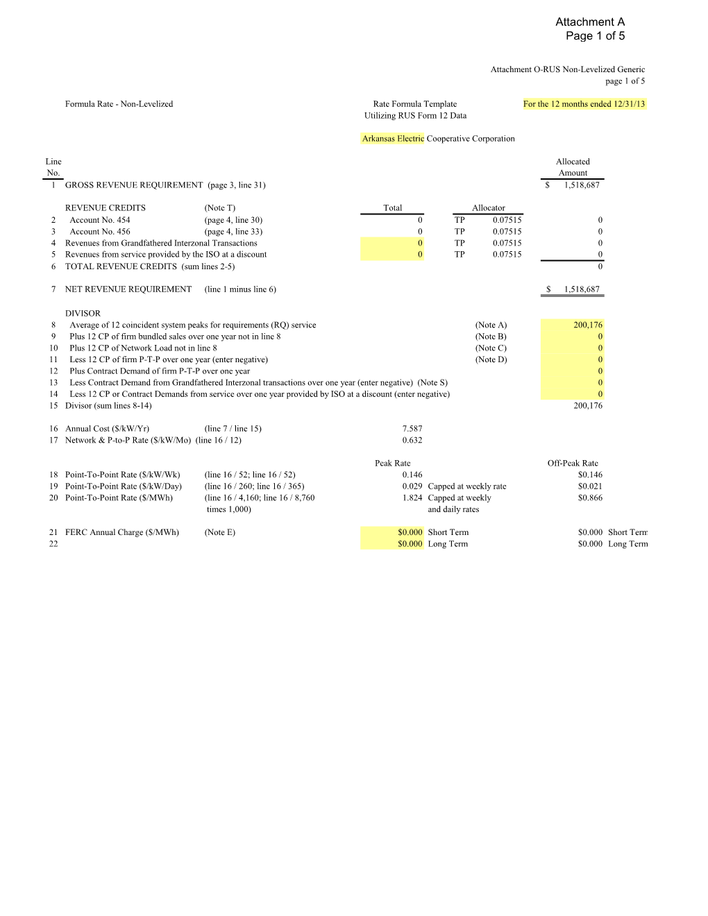 Attachment a Page 1 of 5