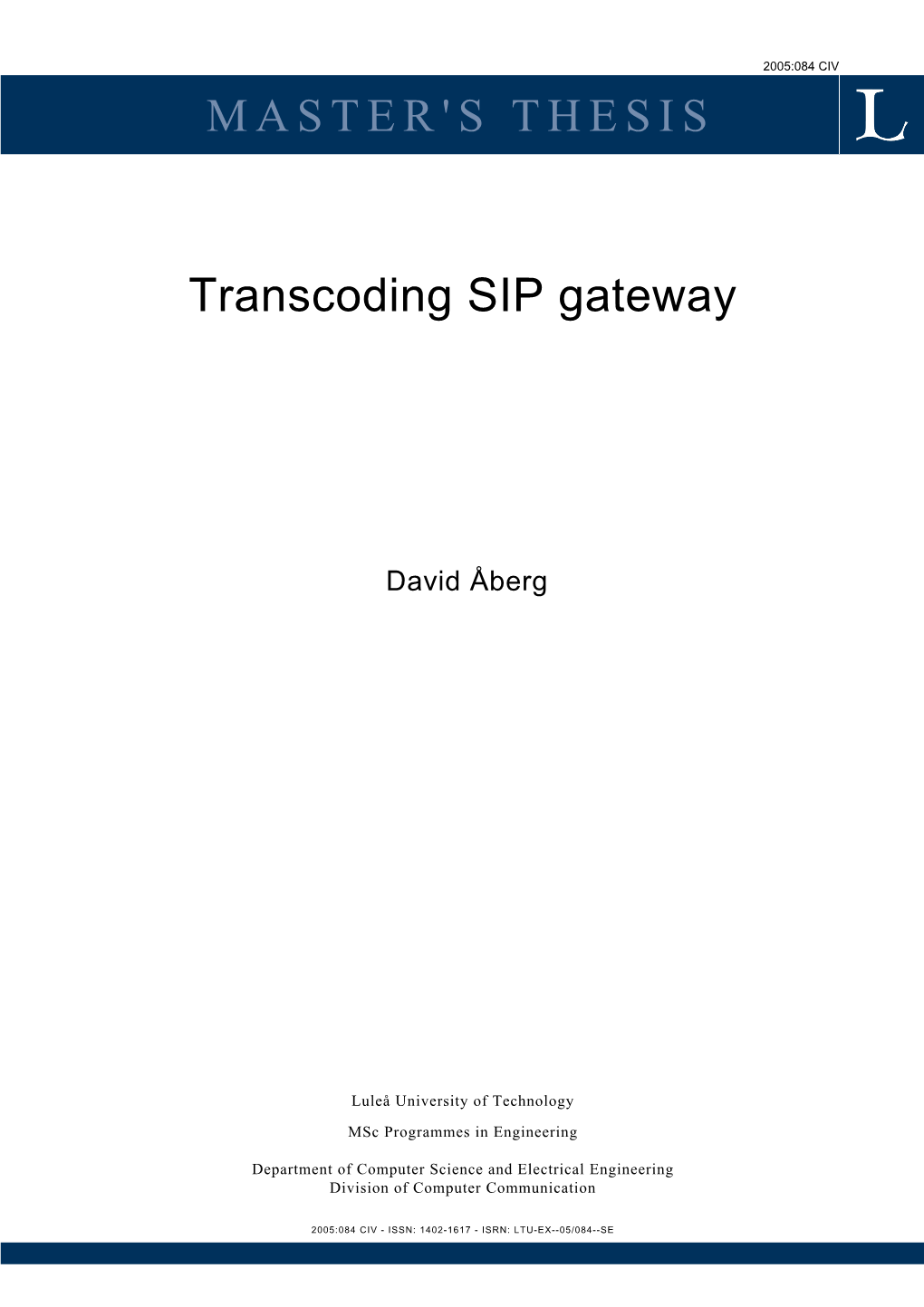 Transcoding SIP Gateway