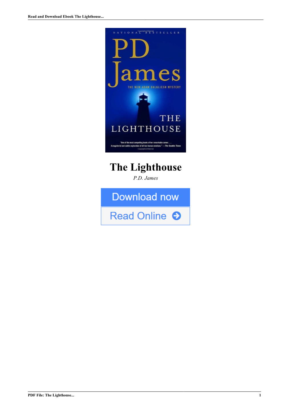 The Lighthouse by P.D. James