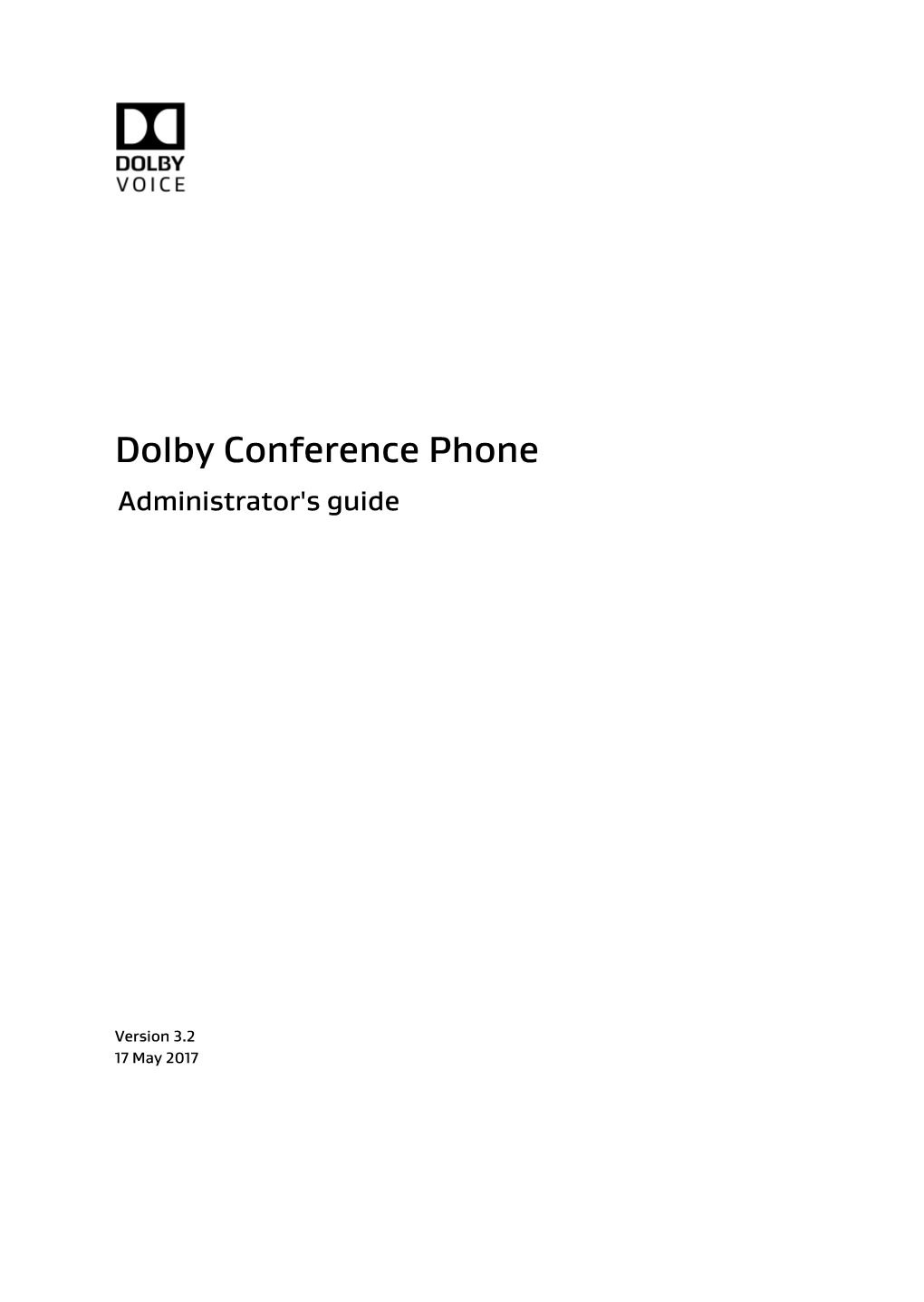 Dolby Conference Phone Administrator's Guide