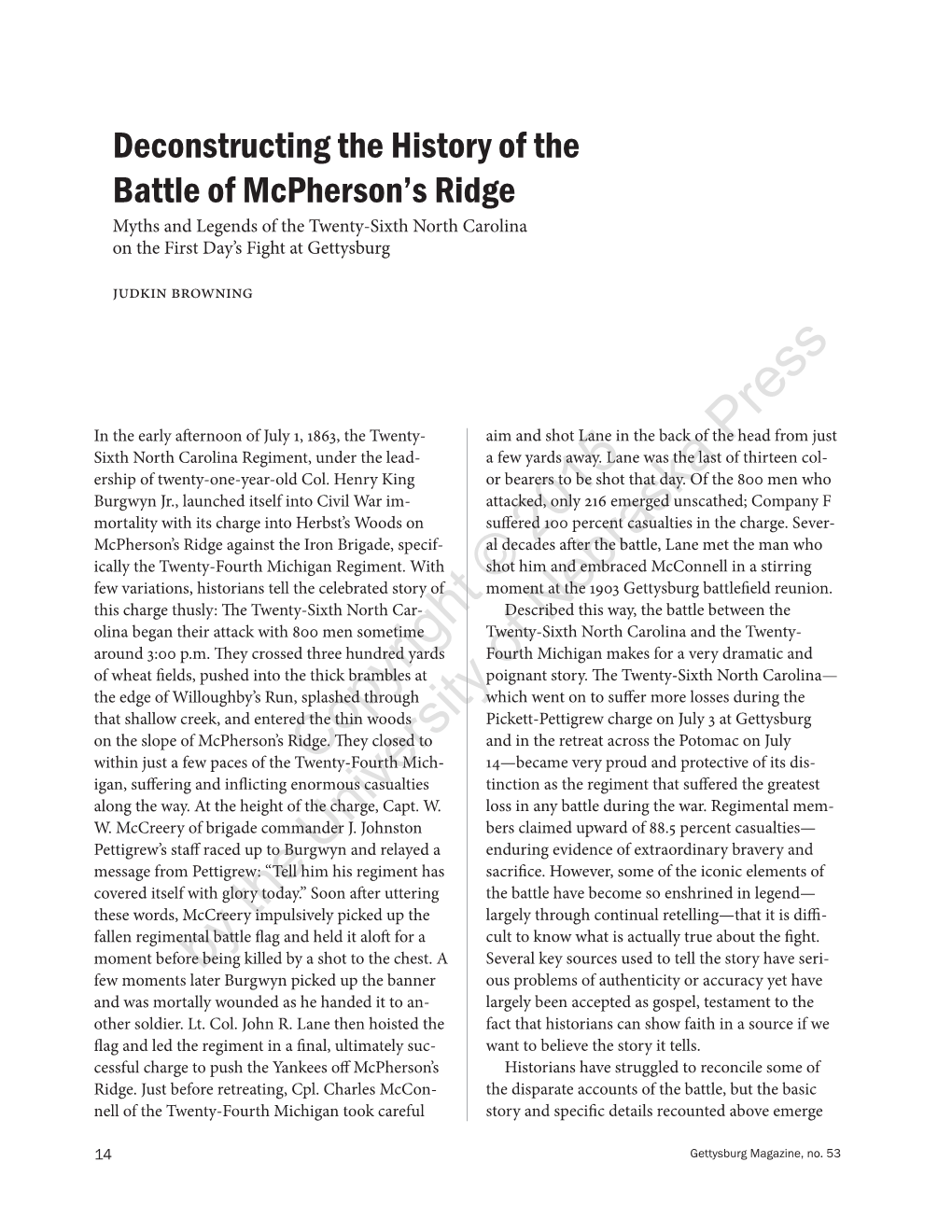 Deconstructing the History of the Battle of The