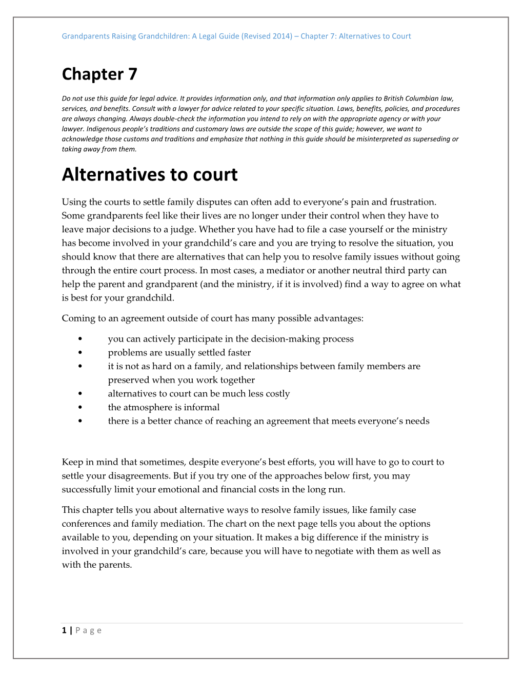 Alternatives to Court – Chapter 7 PDF – Downloadable