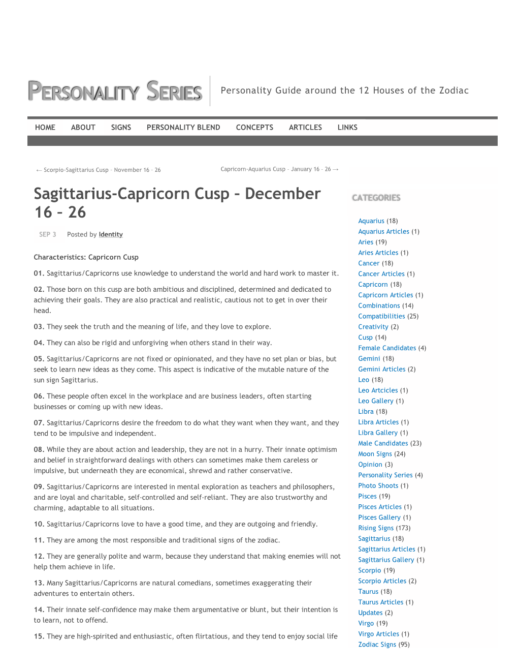 Sagittarius-Capricorn Cusp – December CATEGORIES 16 – 26 Aquarius (18)