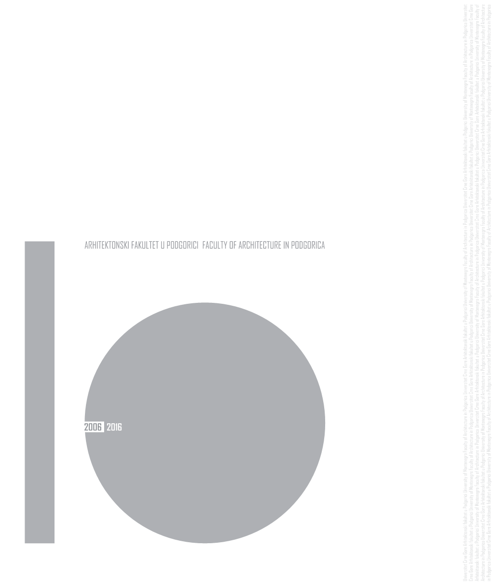 Arhitektonski Fakultet U Podgorici Faculty Of