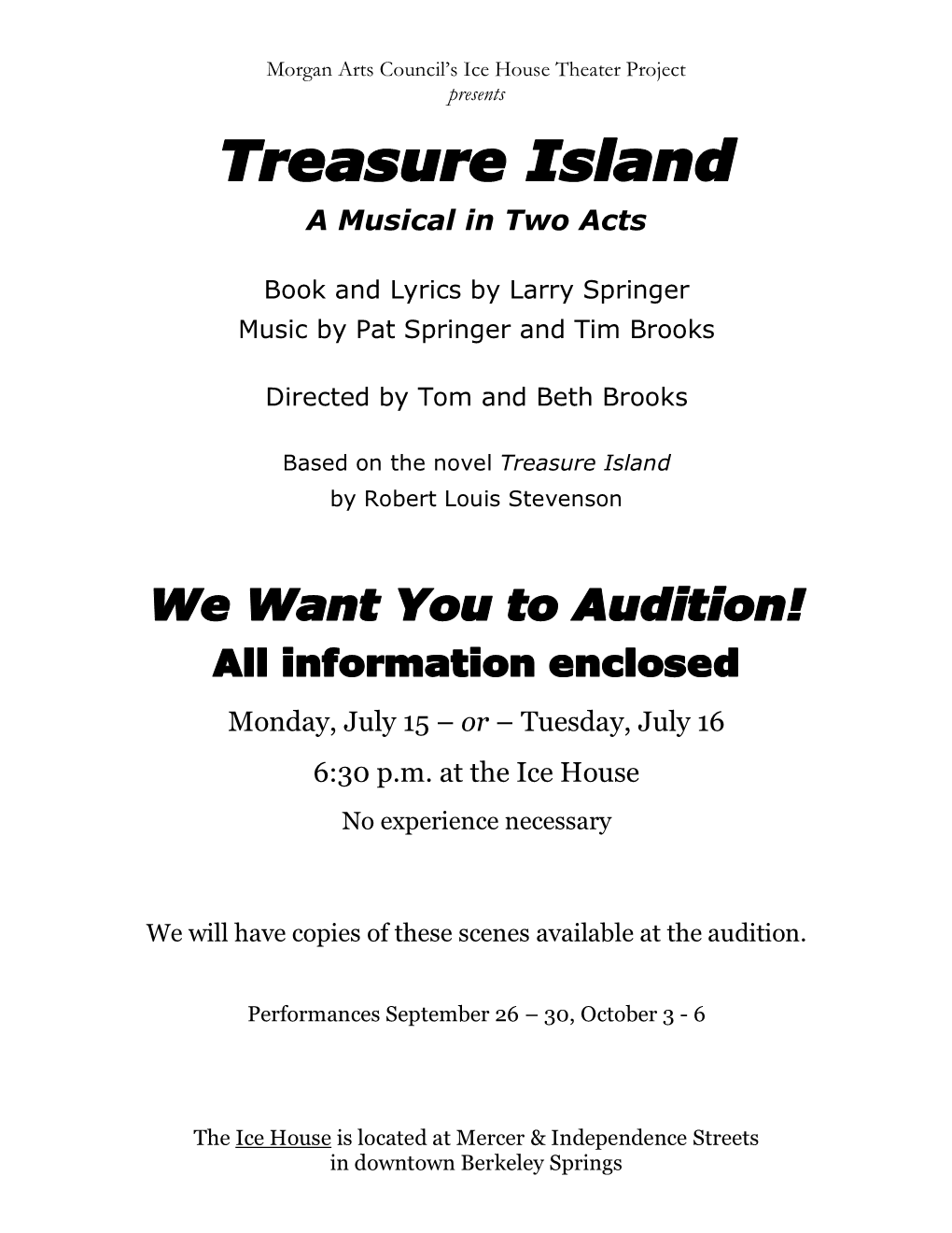 Audition Information