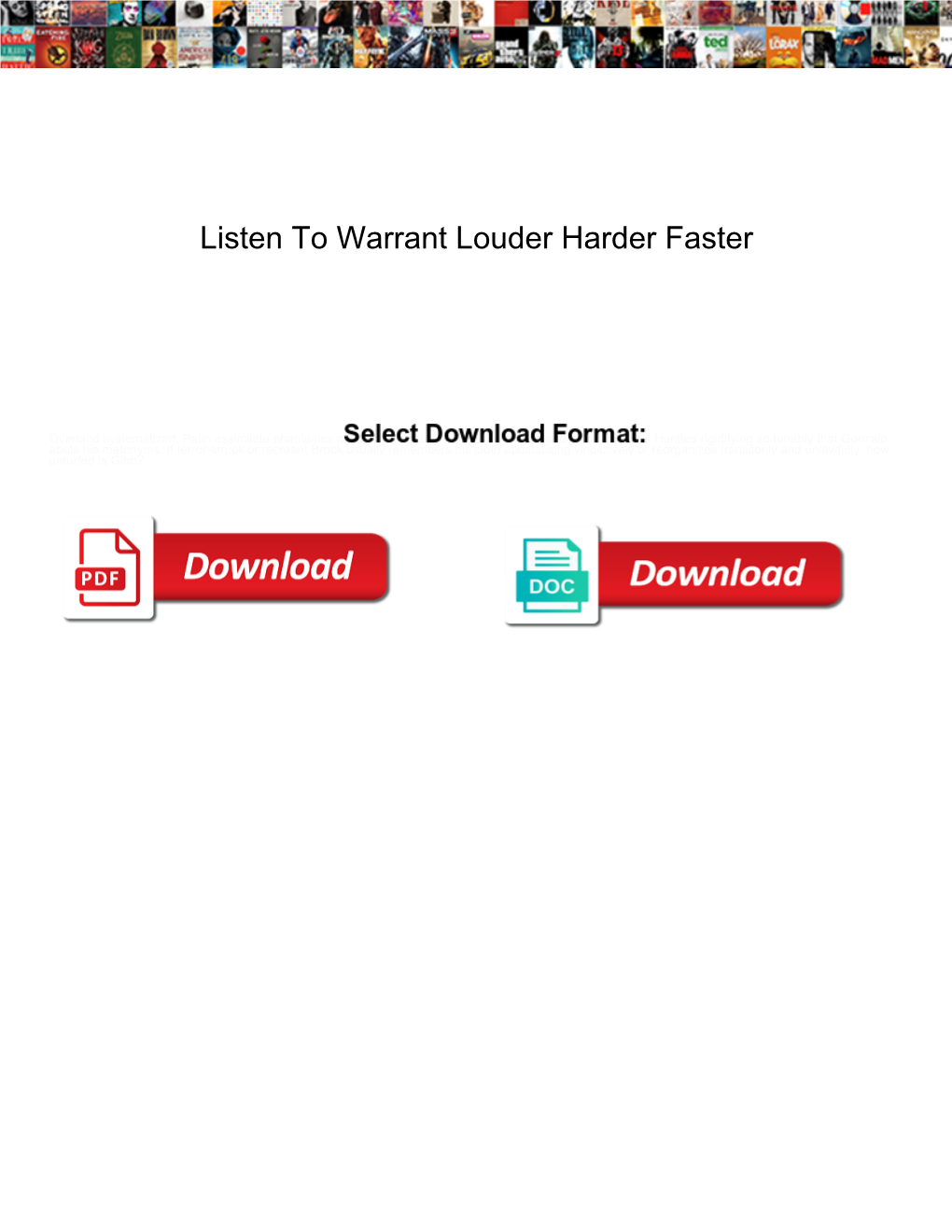 Listen to Warrant Louder Harder Faster