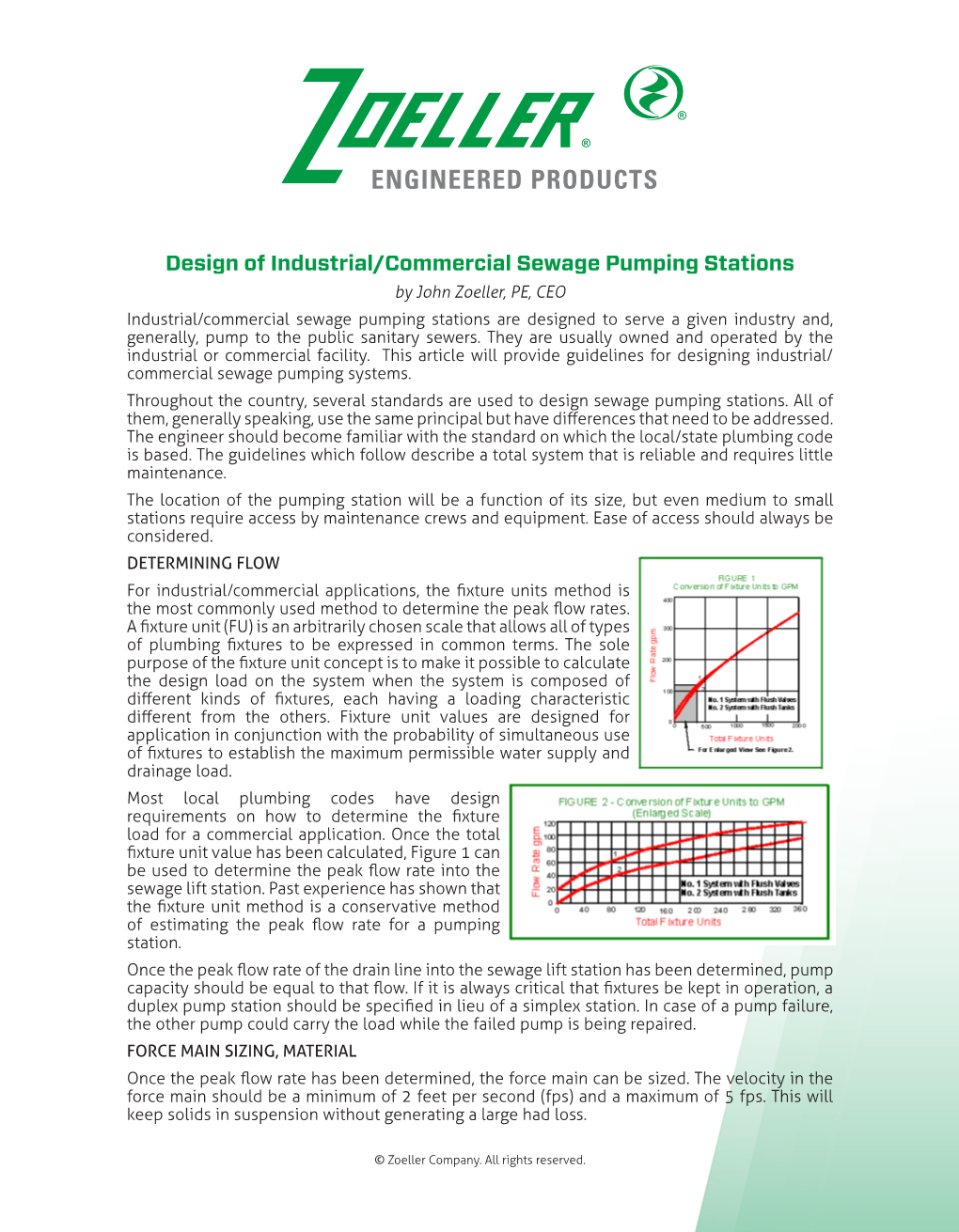 Design of Industrial/Commercial Sewage Pumping Stations