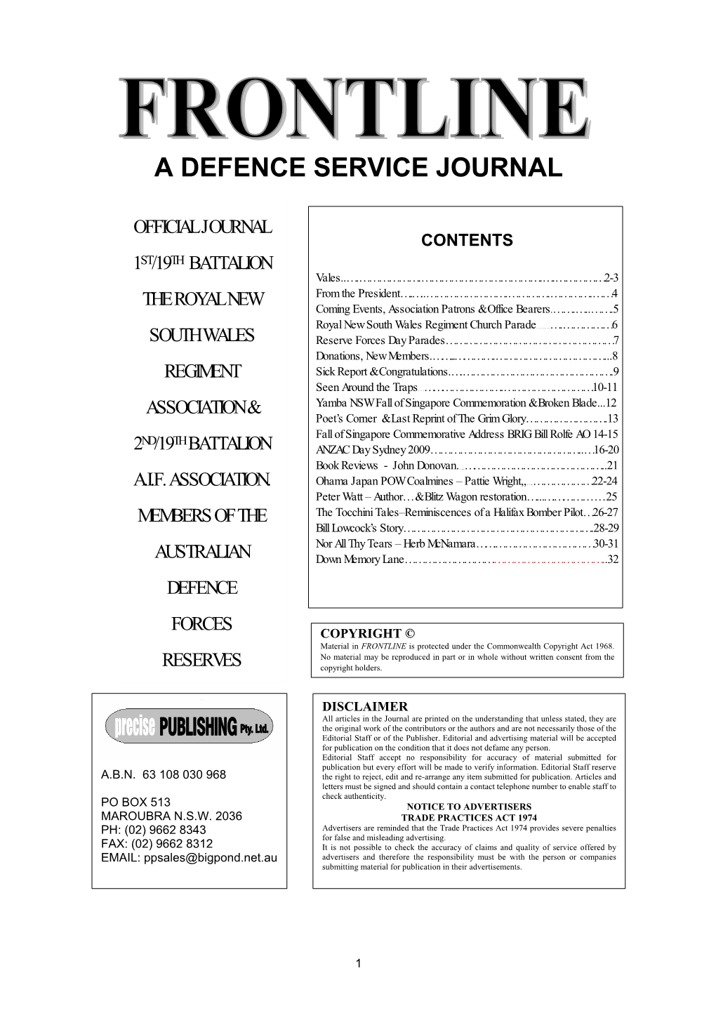 A Defence Service Journal