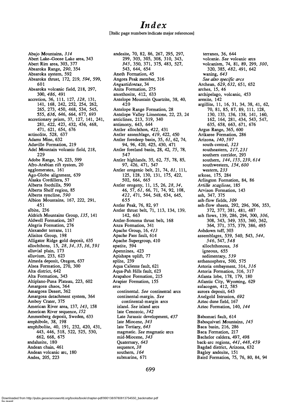 [Italic Page Numbers Indicate Major References] Abajo Mountains, 314