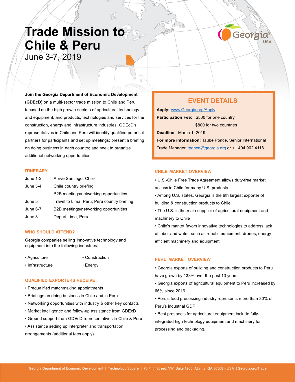 Trade Mission to Chile & Peru