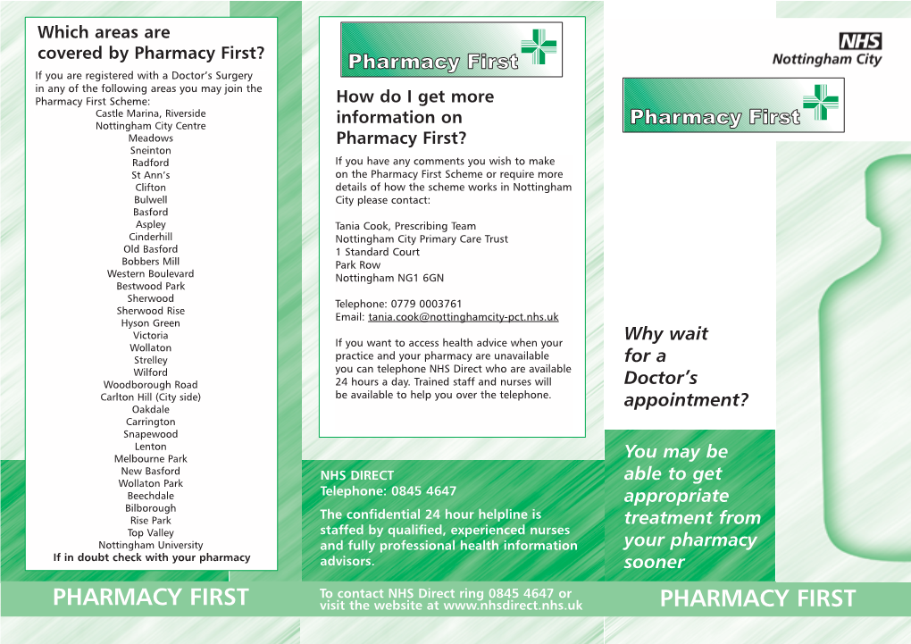 Which Areas Are Covered by Pharmacy First?