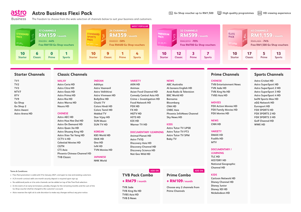 Astro Business Flexi Pack RM1,159/ Month