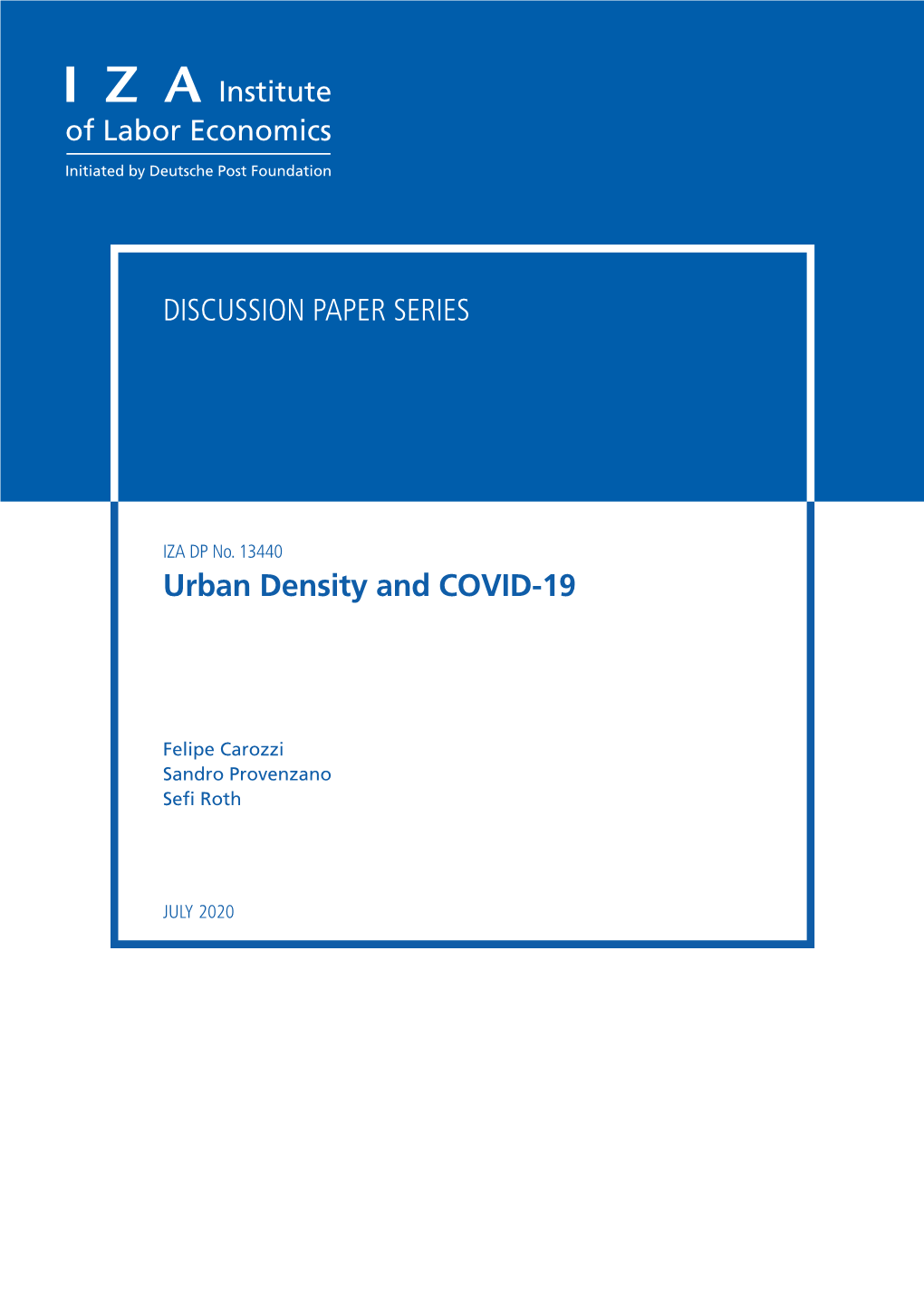 Urban Density and COVID-19