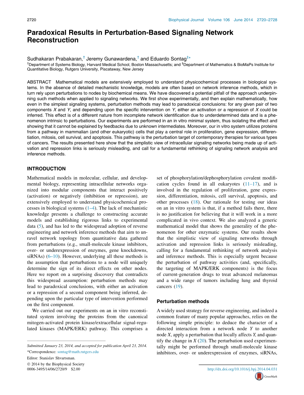 Paradoxical Results in Perturbation-Based Signaling Network Reconstruction