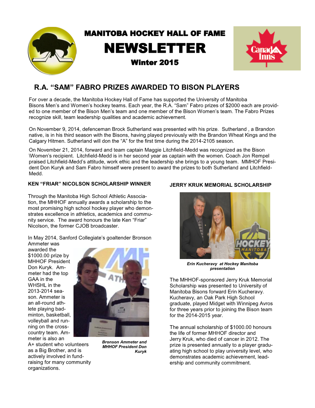 NEWSLETTER Winter 2015