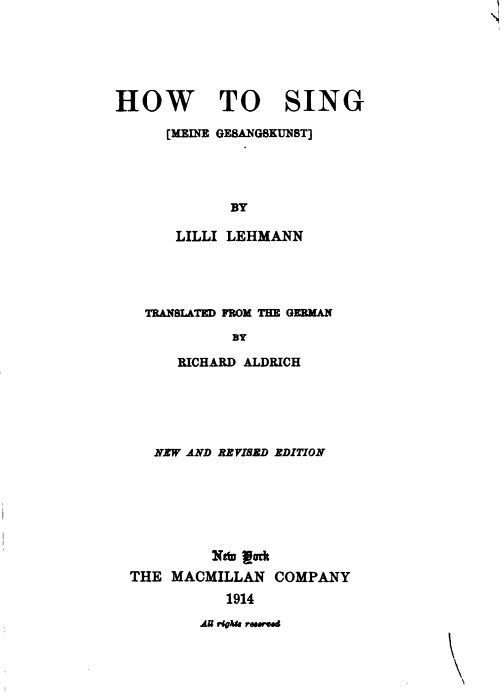 How to Sing [Meine Gesangskun8t]