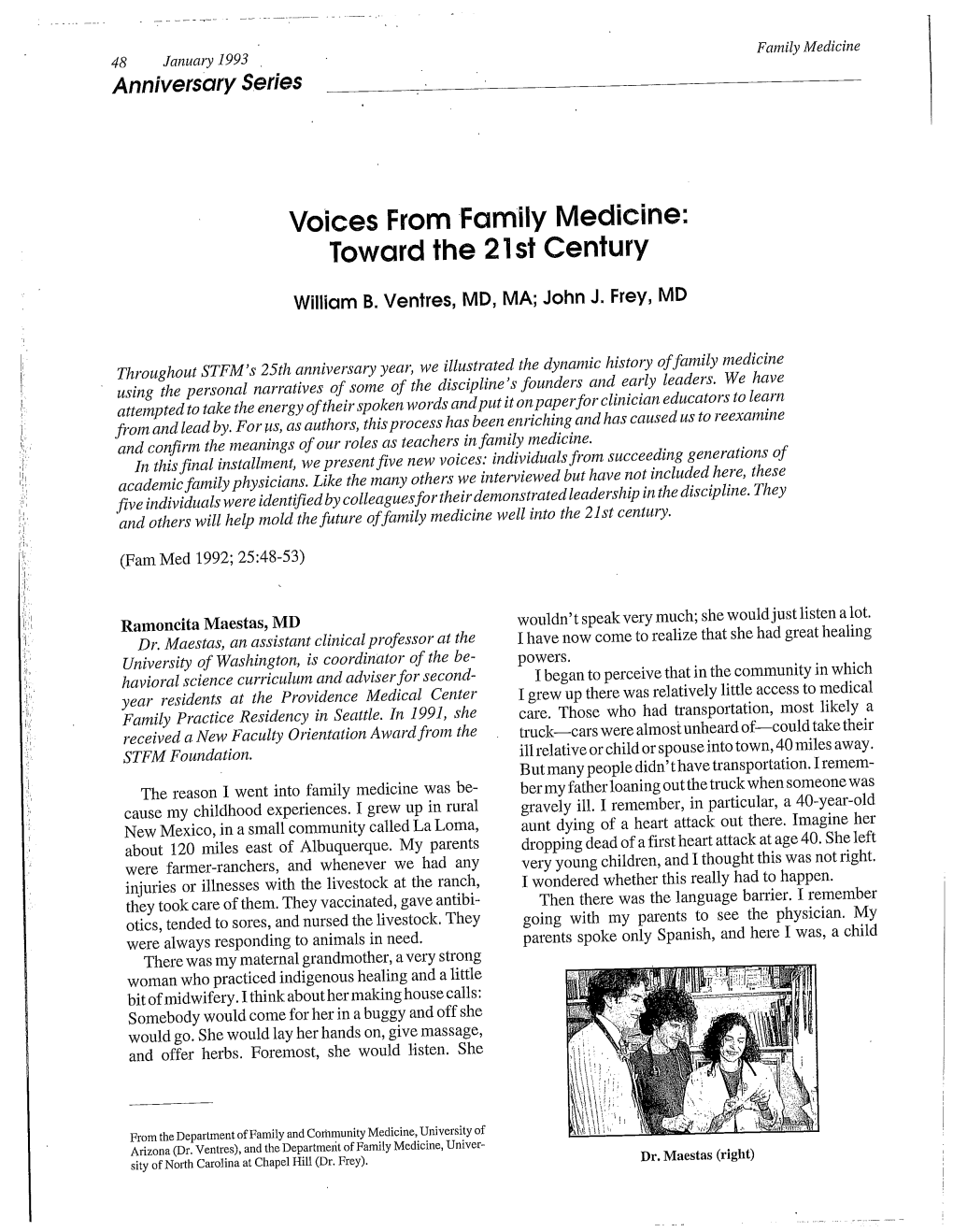 Voices from Family Medicine: Toward the 21St Century