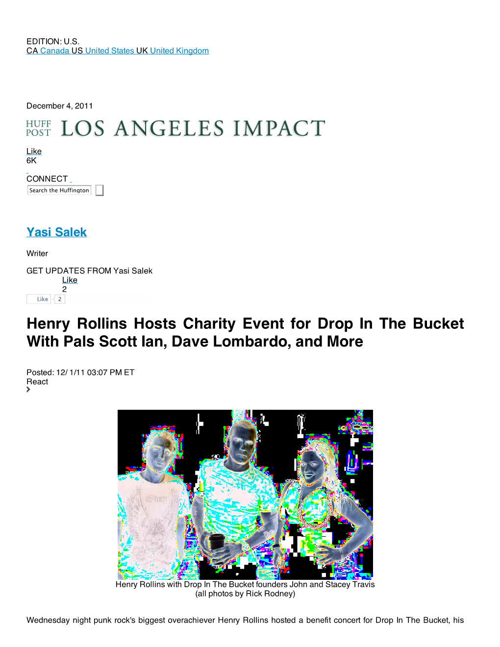 Yasi Salek: Henry Rollins Hosts Charity Event for Drop in The