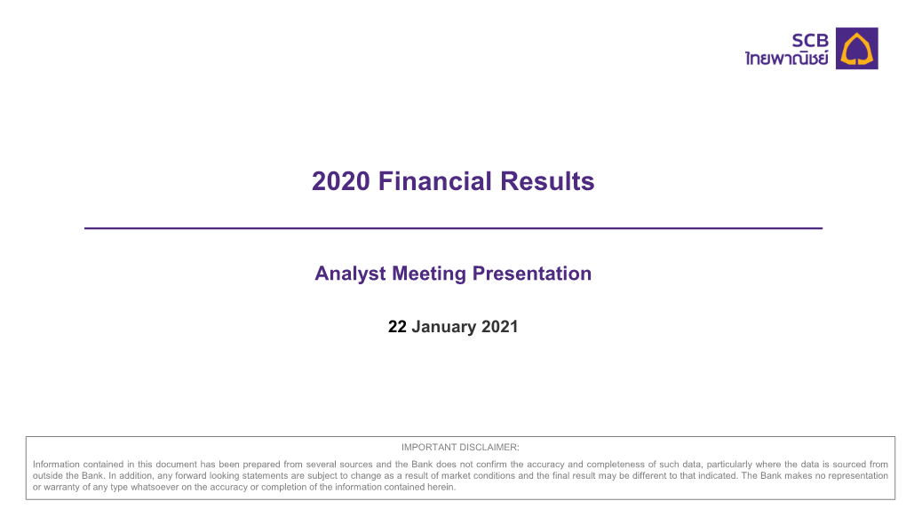Analyst Meeting Presentation for 2020