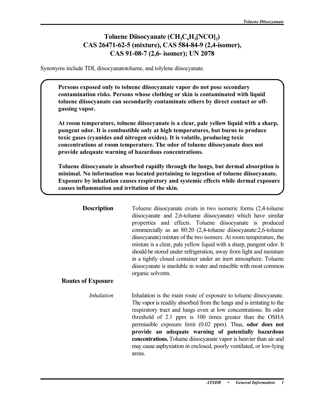 Toluene Diisocyanate