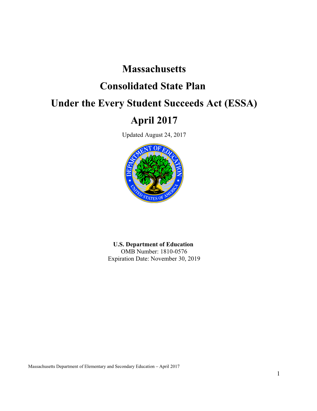 MA ESSA State Plan - Approved Sept 2017