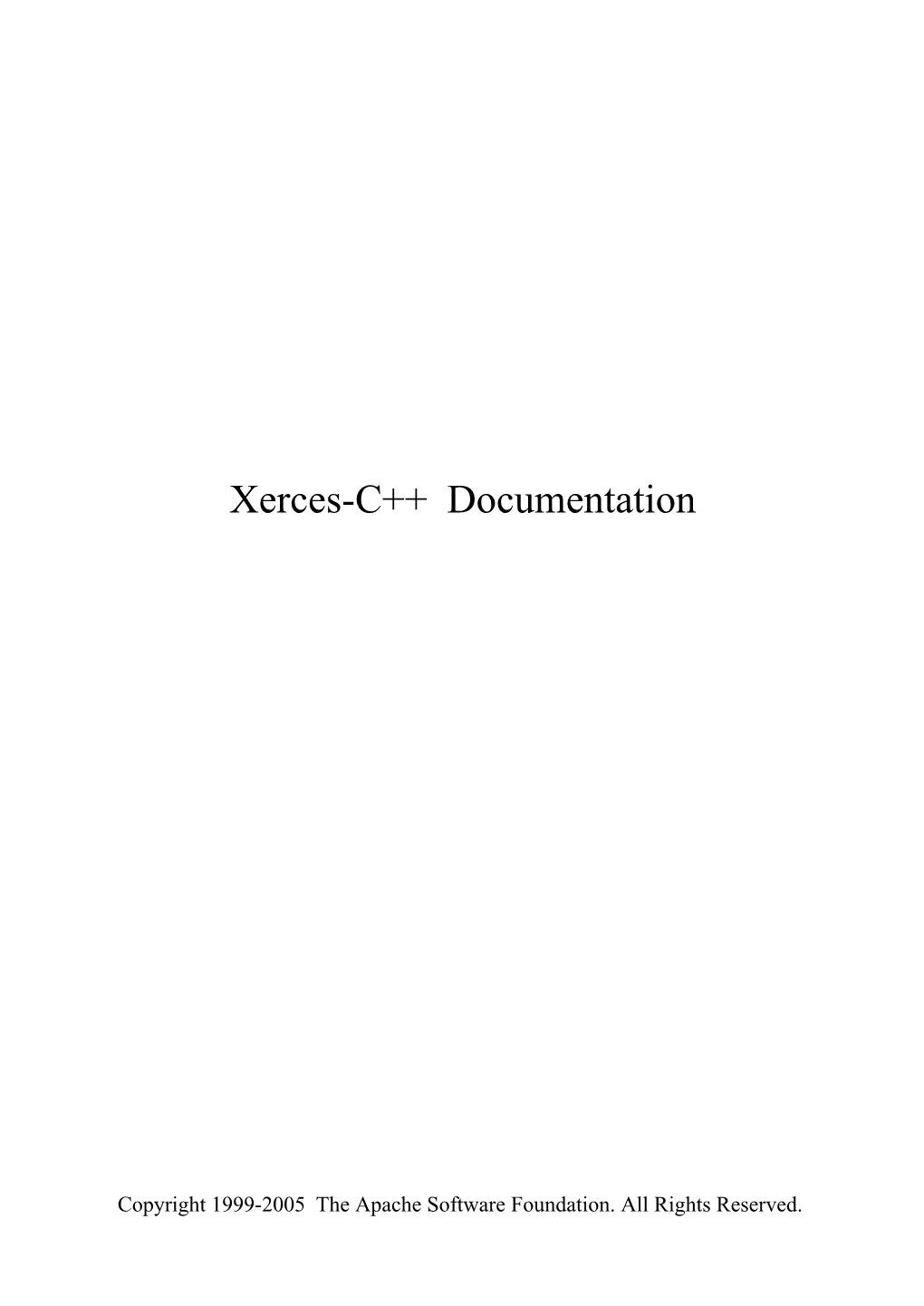Xerces-C++ Documentation