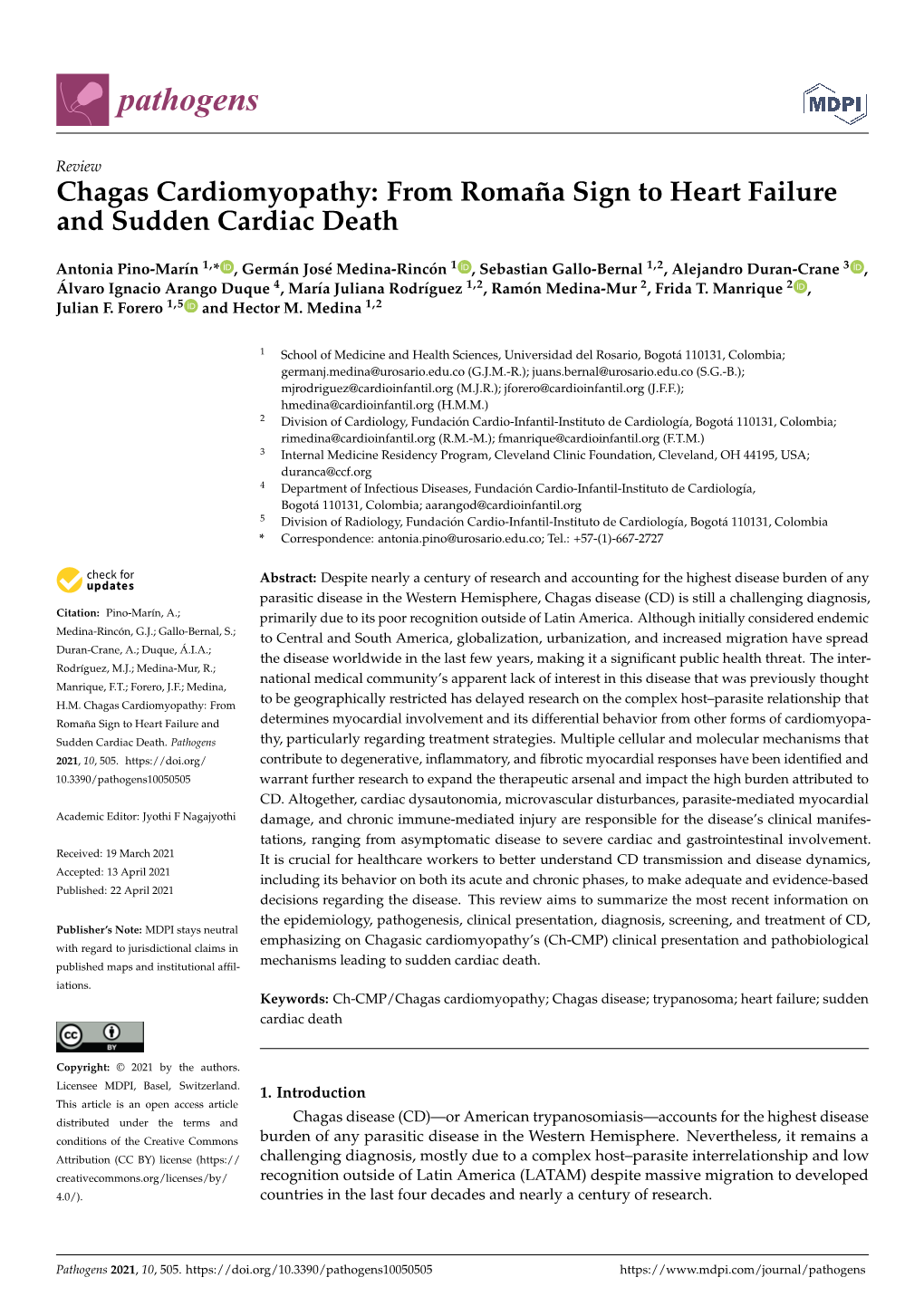 Chagas Cardiomyopathy: from Romaña Sign to Heart Failure and Sudden Cardiac Death