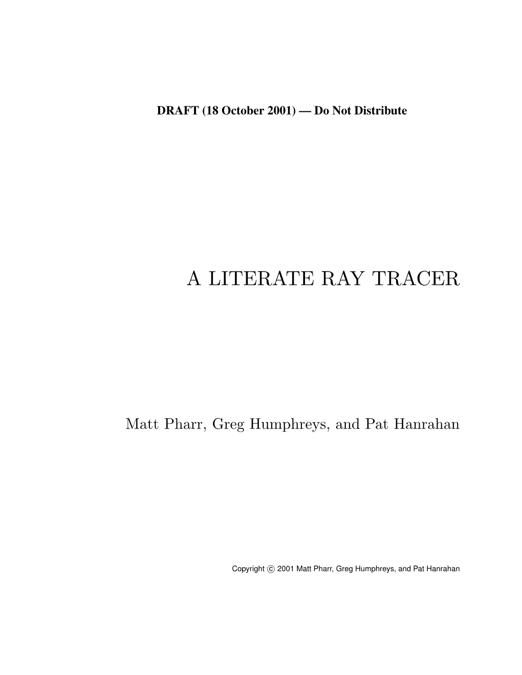 A Literate Ray Tracer