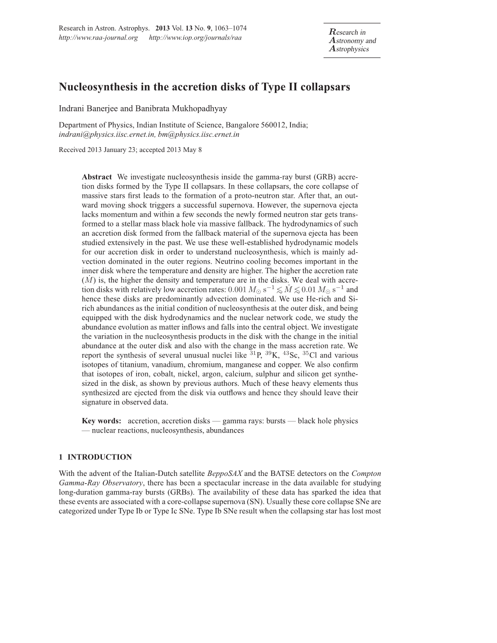 Nucleosynthesis in the Accretion Disks of Type II Collapsars